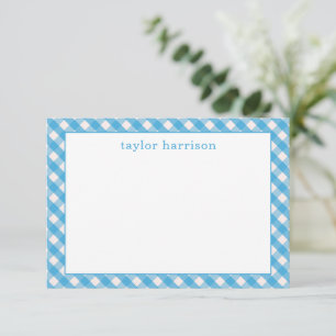 Bright Gingham Personalised Note Cards