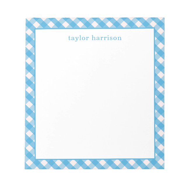 Bright Gingham Personalised Notepad (Front)