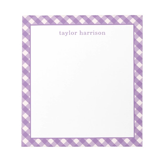 Bright Gingham Personalised Notepad (Front)