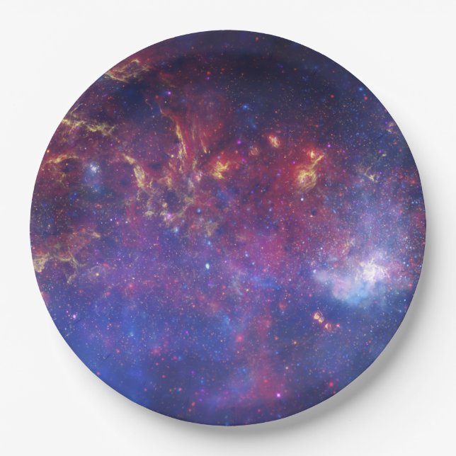 Bright Glowing Galaxy in Outer Space Paper Plate (Front)