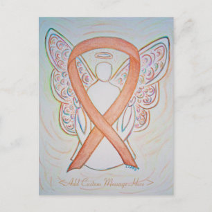 Bright Gold Awareness Ribbon Angel Custom Postcard