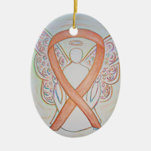 Bright Gold Awareness Ribbon Angel Ornament