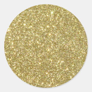 Bright Gold Glitter Sparkles Classic Round Sticker