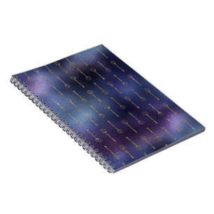 Bright Golden Trident Weapon Sea Ocean God Blue Notebook