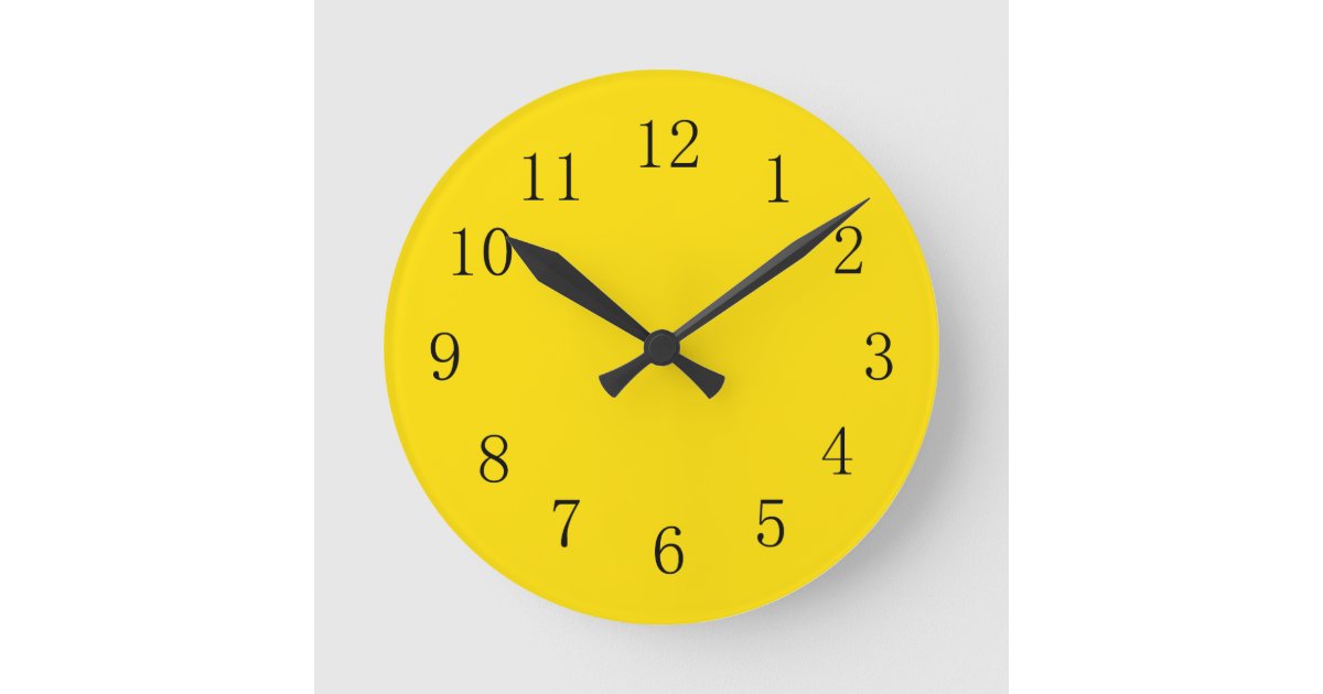 Bright Golden Yellow Kitchen Wall Clock Zazzle