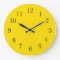 Bright Golden Yellow Kitchen Wall Clock
