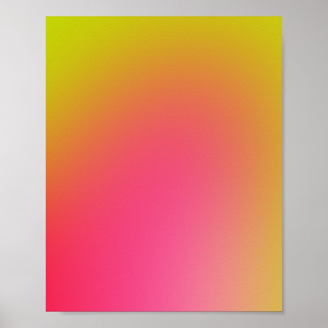 Bright Gradient Pink Yellow Poster (Front)