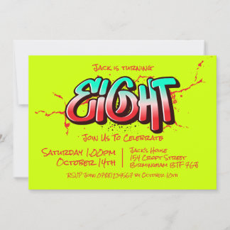 Bright Graffiti Eight Invitation