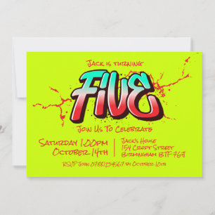 Bright Graffiti Five Invitation