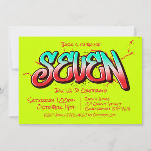 Bright Graffiti Seven Invitation