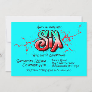 Bright Graffiti Six Invitation