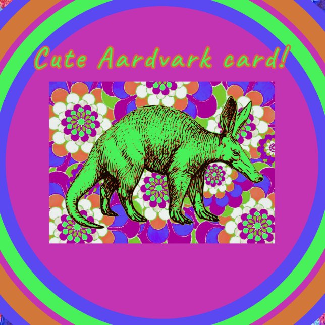 Bright Green Aardvark and Colourful Vintage Flower (Creator Uploaded)