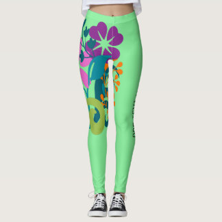 Bright Green and Bright Multicoloured Floral Leggings