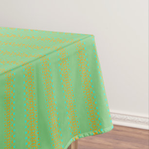 Bright Green and Orange Pattern Tablecloth