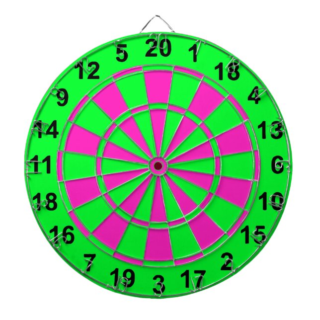 Bright Green and Pink Dartboard (Front)