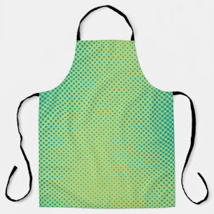 Bright green and turquoise pop art retro backgroun apron