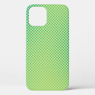 Bright green and turquoise pop art retro backgroun iPhone 12 case