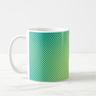 Bright green and turquoise pop art retro backgroun coffee mug