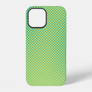 Bright green and turquoise pop art retro backgroun iPhone 12 case