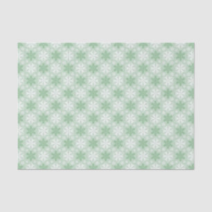 Bright Green and Winter White Snowflake Pattern Tissue Paper