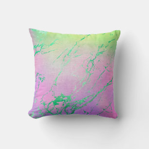 BRIGHT GREEN AQUA MARBLE DESIGN CUSTOM CUSHION