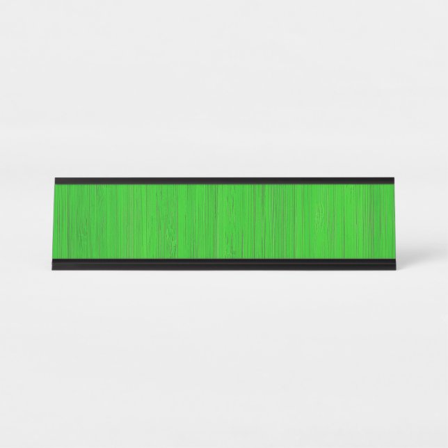 Bright Green Bamboo Wood Grain Look Desk Name Plate (Front)