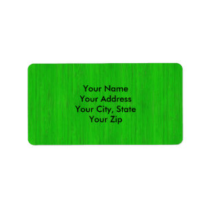 Bright Green Bamboo Wood Grain Look Label