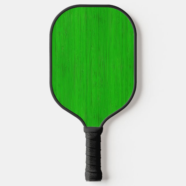 Bright Green Bamboo Wood Grain Look Pickleball Paddle (Front)