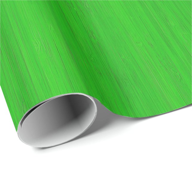 Bright Green Bamboo Wood Grain Look Wrapping Paper (Roll Corner)
