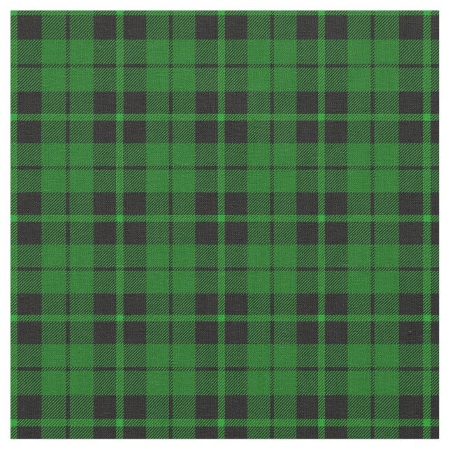 Bright green black green stripe plaid print2 fabric (Close Up)