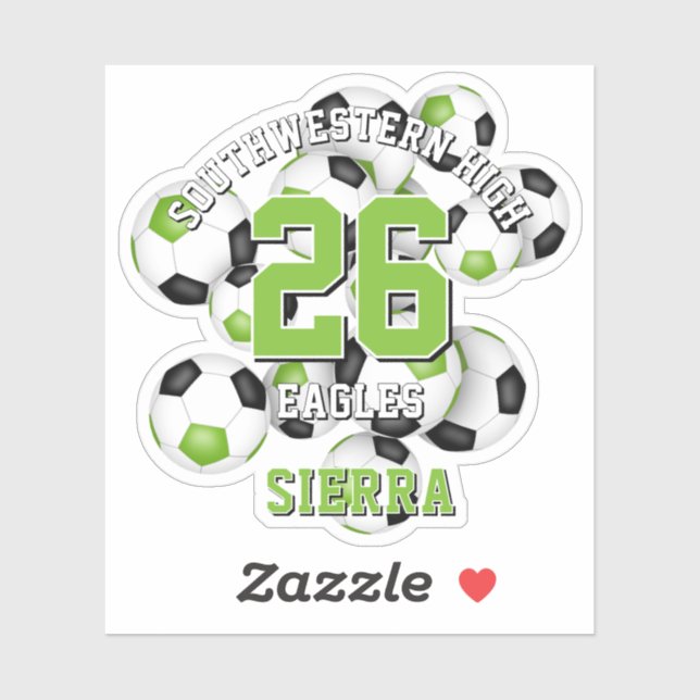 bright green black soccer team colours girls boys (Sheet)