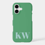 Bright Green Blue Monogram Initials Personalised<br><div class="desc">This personalised design features a bright green background paired with bold monogram initials in aqua blue for a clean, modern look. The simple layout keeps the focus on the initials, making it easy to customise and instantly recognisable. Designed to coordinate with everyday style, this design works well for personal use...</div>