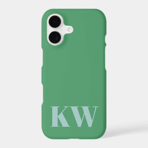 Bright Green Blue Monogram Initials Personalised
