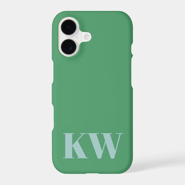 Bright Green Blue Monogram Initials Personalised (Back)