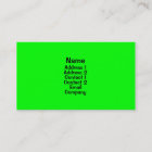 Bright Green Business Card