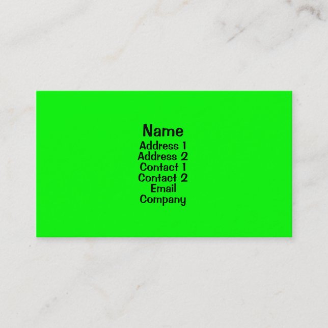 Bright Green Business Card (Front)