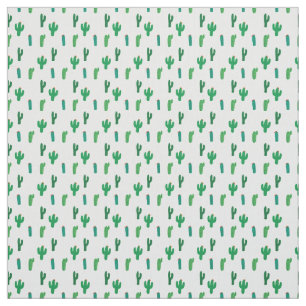 Bright Green Cactus Pattern Fabric