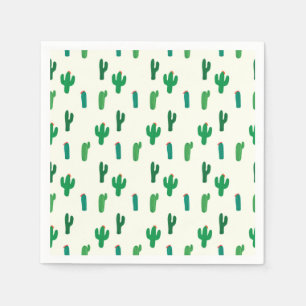 Bright Green Cactus Pattern Napkin