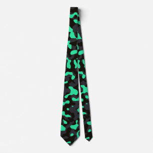 Bright Green Camouflage in Charcoal and Black Tie