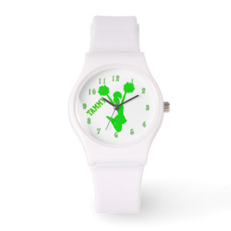 Bright Green Cheerleader Custom Watch