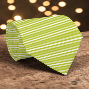 Bright Green Colour Stripes Necktie