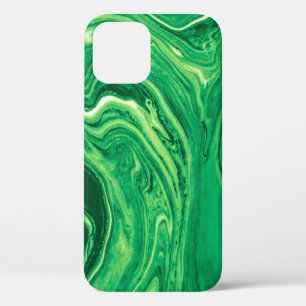 Bright Green Creative Mixed Textile Design. Grunge iPhone 12 Case