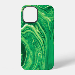 Bright Green Creative Mixed Textile Design. Grunge iPhone 12 Case