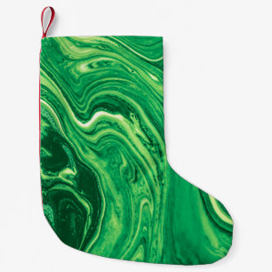 Bright Green Creative Mixed Textile Design. Grunge Small Christmas Stocking