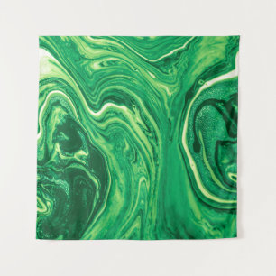 Bright Green Creative Mixed Textile Design. Grunge Tapestry