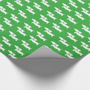 Bright Green Dachshund Wiener Dog Gift Wrap Paper