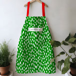 Bright Green Dashing Apron<br><div class="desc">Bright and cheerful, this vibrant coloured apron features hand-drawn dashes for a playful pattern year round. Personalise with your own name or give as a practical and thoughtful gift!</div>