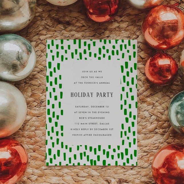 Bright Green Dashing Holiday Party Invitation (Bright Green Dashing Holiday Party Invitation)