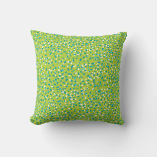 Bright Green Ditsy Leopard Pillow