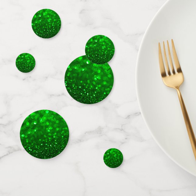 Bright green faux glitter print confetti (Group)
